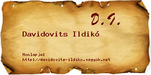 Davidovits Ildikó névjegykártya
